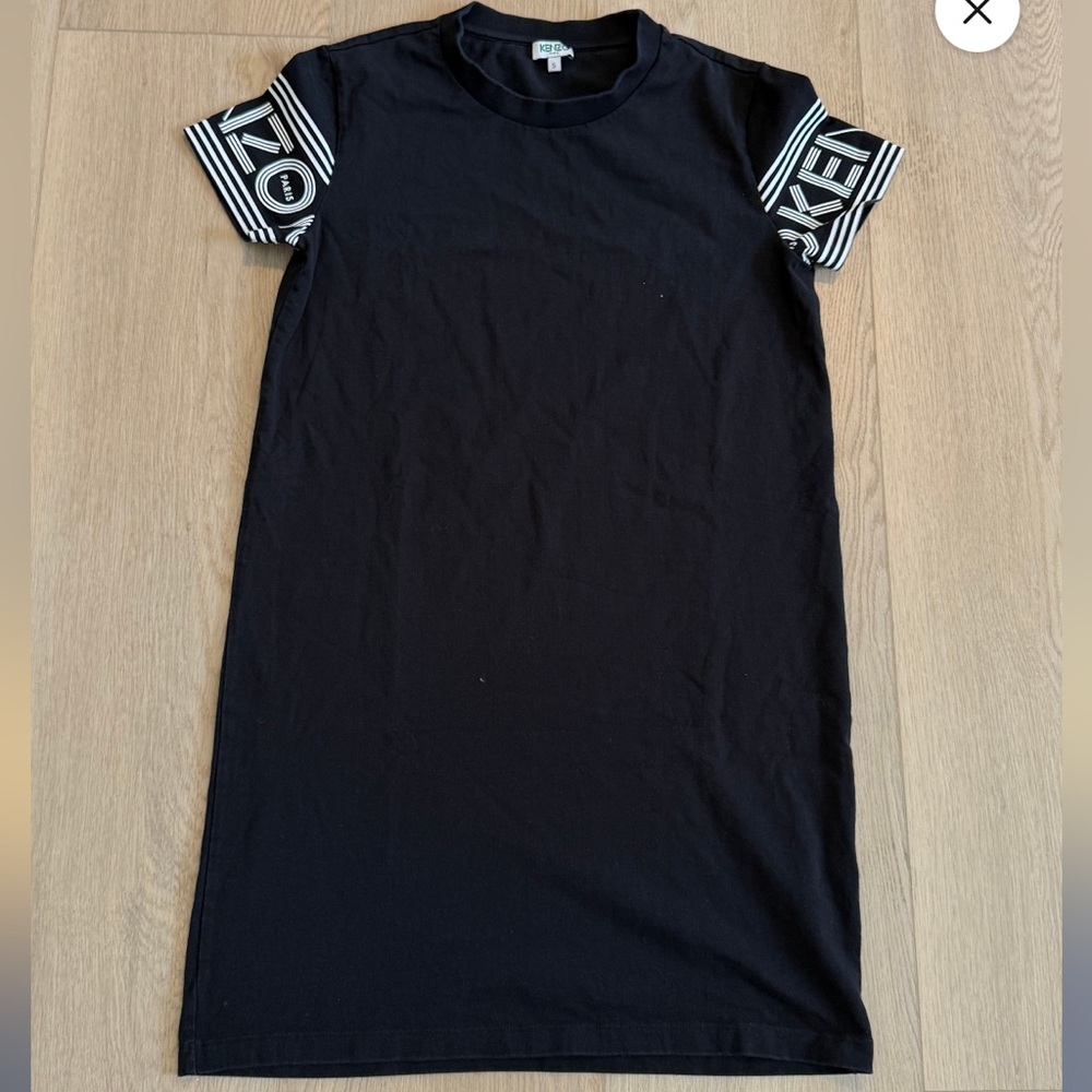 Kenzo Black Logo Sleeve T-Shirt Dress